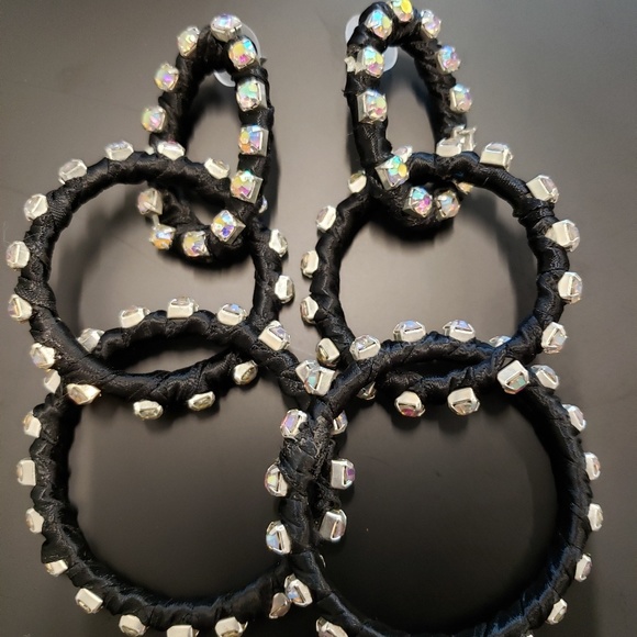 Circle drop rhinestone earrings - Picture 1 of 4